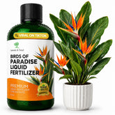 Leaves & Soul botella frontal mostrando fertilizante líquido y beneficio nutricional