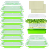 Legigo bandeja germinadora frontal mostrando apilado y beneficio de capacidad