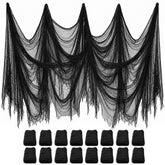 Legigo tela tenebrosa frontal mostrando paquete y paños negros, decoración rápida
