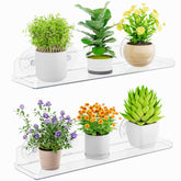 Lifewit estante frontal en ventana mostrando plantas y ahorro de espacio