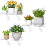 Lifewit repisa frontal instalada en ventana mostrando plantas, exposición eficiente