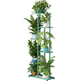 LINZINAR vista frontal de la estantería 6 niveles para organizar plantas fácilmente