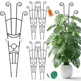 LLCJYYCY soporte monstera frontal mostrando las cuatro estacas y estabilidad