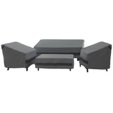 Loriano vista frontal del set de fundas protegiendo muebles, aspecto ordenado