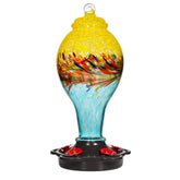 LUJII vista frontal del frasco azul mezclado amarillo, atractivo decorativo