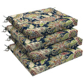 LVTXIII vista frontal del pack de cuatro cojines paisley zafiro, aspecto elegante