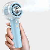 MACMORE vista frontal del ventilador portátil con motor turbo, alivia el calor rápidamente