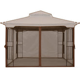 MASTERCANOPY panel frontal coffee que protege el interior del gazebo