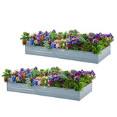 Meberam vista frontal del kit de dos jardineras para sembrar con gran área