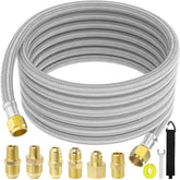 MEFUN manguera 24 ft vista frontal, extensión segura para barbacoas