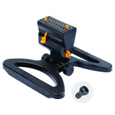 Melnor 65003-AMZ vista frontal del aspersor mostrando su diseño compacto y control
