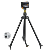 Melnor MiniMax Turbo frontal en trípode mostrando cobertura y estabilidad