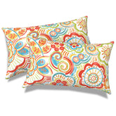 Melody Elephant vista frontal del cojín floral con colores vivos y atractivo decorativo