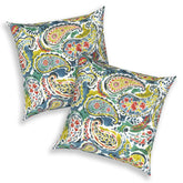 Melody Elephant funda 20x20 vista frontal con patrón Paradise Paisley, realza exteriores