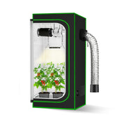 MELONFARM carpa frente mostrando puerta y ventana, facilita acceso cómodo