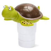Merkia vista frontal del dispensador flotante con diseño tortuga y fácil manejo