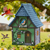 MINWOLF vista frontal de la casa para pájaros, decoración y refugio duradero