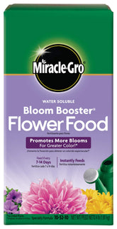 Miracle-Gro frente del empaque mostrando recipiente y peso, facilita almacenamiento