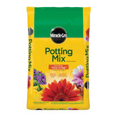 Miracle-Gro empaque frontal mostrando la bolsa y beneficios para macetas