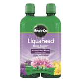 Miracle-Gro botella al frente mostrando el pack y su beneficio de más flores