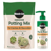 Miracle-Gro paquete frontal mostrando sustrato y fertilizante para fácil identificación