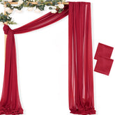 MLMC panel frontal de gasa roja mostrando caída elegante