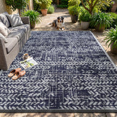 MontVoo alfombra exterior frontal mostrando azul marino y diseño resistente