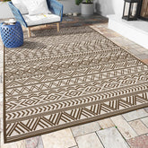 MontVoo vista frontal de la alfombra marrón, estilo boho y resistente