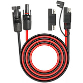 MOOKEERF cable extensión frontal mostrando conectores SAE y facilidad de uso
