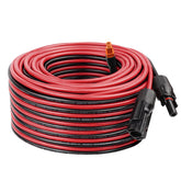 MOOKEERF cable frente del paquete mostrando longitud y marca, conecta panel y generador