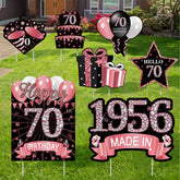 MOORAY cartel frontal 70th birthday mostrando felicitación clara