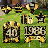 MOORAY letrero frontal Happy 40th resalta celebración con elegancia