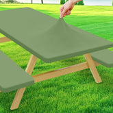 Moosfor frontal del mantel de mesa picnic mostrando ajuste perfecto