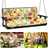 MQSXBF vista frontal del cojín para columpio con patrón floral y confort mejorado