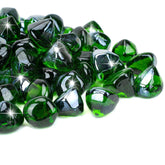 Mr. Fireglass vista frontal del paquete verde esmeralda con brillo decorativo