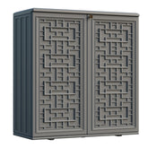 Mrosaa frente del armario exterior gris, almacenamiento compacto y protegido