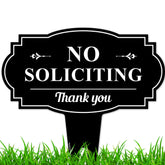 My Sign Center vista frontal señal No Soliciting, comunicación clara y profesional