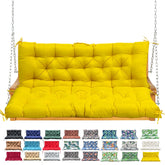 NANGELRN vista frontal del cojín para columpio con color amarillo y confort