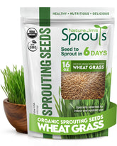 Nature Jim's Sprouts paquete frontal que muestra tamaño y frescura