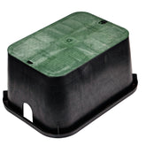 NDS caja rectangular frontal mostrando cuerpo negro y tapa verde, protección visible