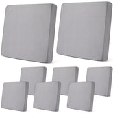 Newwiee vista frontal de funda de cojín gris claro que renueva mobiliario