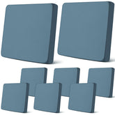 Newwiee vista frontal del pack de 8 fundas gris azul que renueva cojines