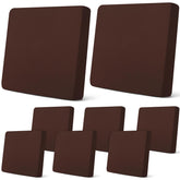 Newwiee vista frontal del paquete de 8 fundas café oscuro y protección