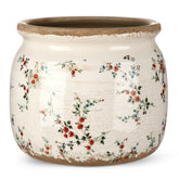 Ninehaoou maceta frontal beige con flores rojas que aporta encanto rústico