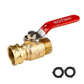 NOTDIS válvula frontal mostrando cuerpo de latón y rosca 3/4" GHT que asegura durabilidad