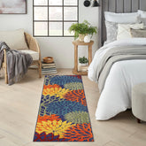 Nourison Aloha vista frontal del diseño floral multicolor y aspecto llamativo