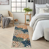 Nourison vista frontal de la alfombra Aloha, color y patrón llamativo