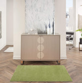 Nourison alfombra frontal verde musgo, aspecto contemporáneo resistente
