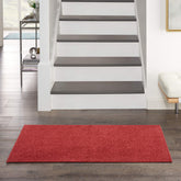 Nourison alfombra frontal brick red mostrando color y acabado, aporta calidez