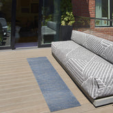 Nourison runner frontal azul gris mostrando aspecto y color versátil
